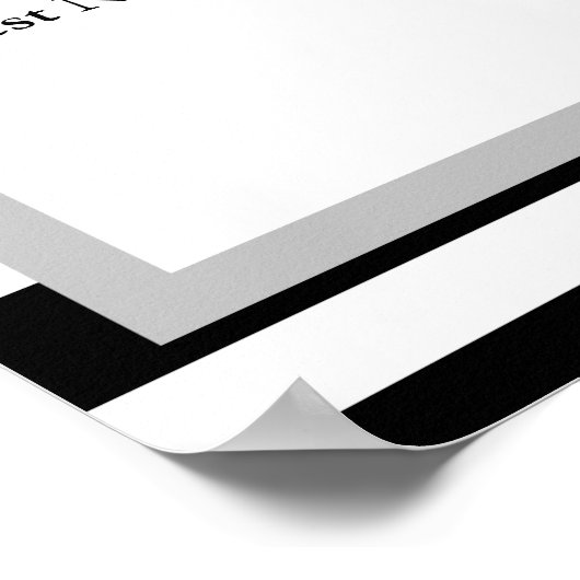 110 Schuifje voor de bruiloft van zwarte/witte str Poster (Hoek)