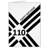 110e diagonaal ontwerp zwarte lijn Birthday (Voorkant)