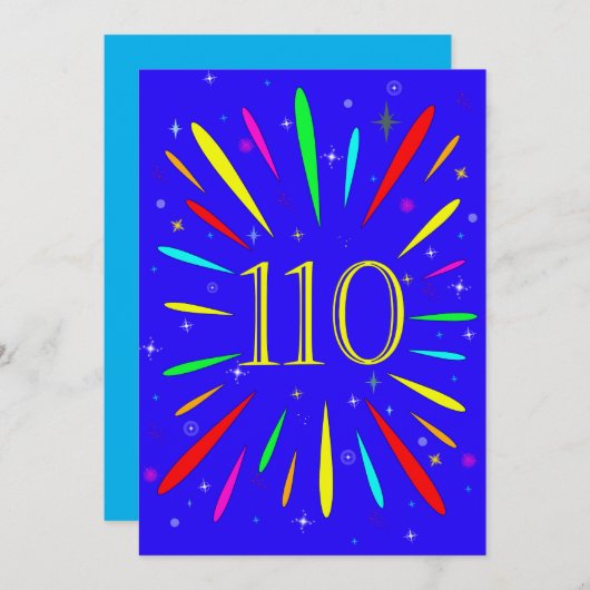 110e Uitnodiging op verjaardag (Voorkant / Achterkant)