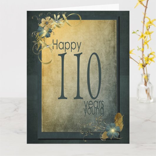 110e verjaardag kaart (Gele Bloem)