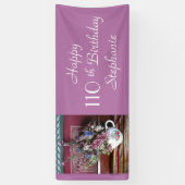 110e verjaardag, naam, Teapot Paars Spandoek (Verticaal)