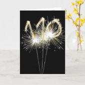 110e verjaardag Sparklers op zwart Kaart (Gele Bloem)
