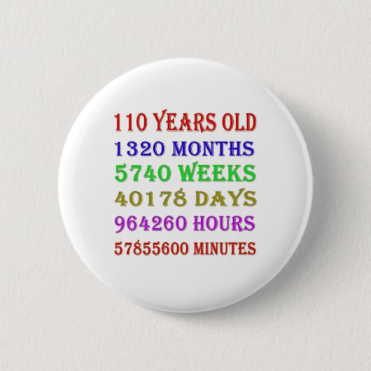 110e verjaardag van de mijlpalen ronde button 5,7 cm (Voorkant)