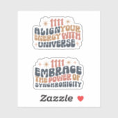 1111-Wet van Aantrekking- Pakket van twee Groovy T Sticker (Vel)