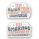 1111-Wet van Aantrekking- Pakket van twee Groovy T Sticker (Voorkant)