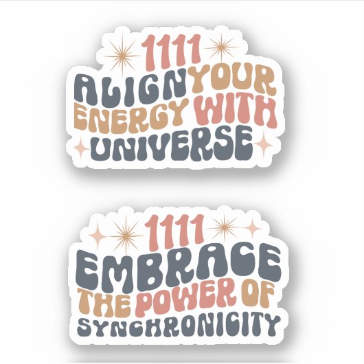 1111-Wet van Aantrekking- Pakket van twee Groovy T Sticker (Voorkant)
