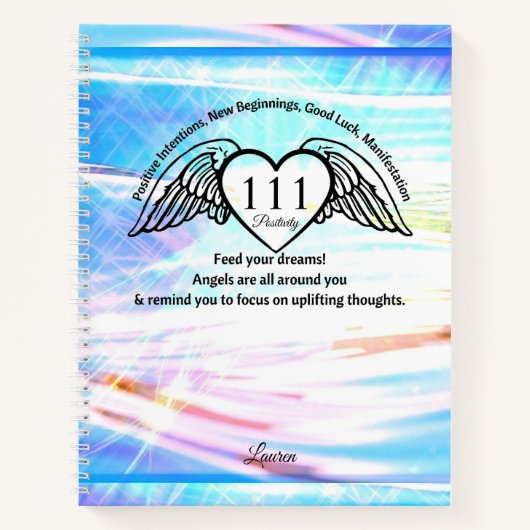 111 Angel Number Gratitude Journal | Name Book Notitieboek (Voorkant)