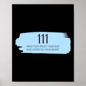 111 Angel Nummer Blauw Poster (Voorkant)
