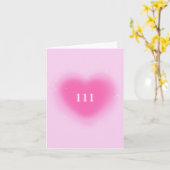 111  Roze Heart-angel-nummer Kaart (Gele Bloem)