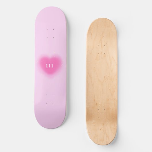 111  Roze Heart-angel-nummer Persoonlijk Skateboard (Voorkant)