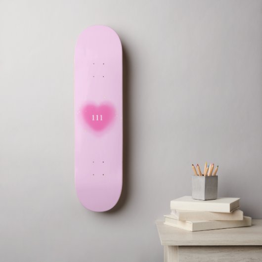 111  Roze Heart-angel-nummer Persoonlijk Skateboard (Muurkunst)