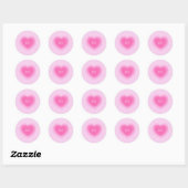111  Roze Heart-angel-nummer Ronde Sticker (Vel)