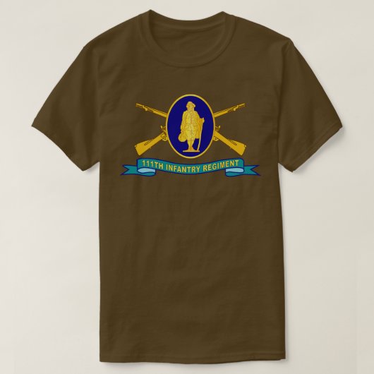 111e Infanterieregiment DUI w BR Ribbon X T-shirt (Design voorkant)
