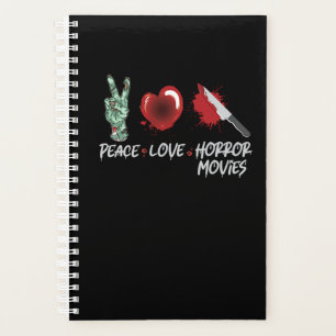 112.Horror Movie Peace Love Horror Movies Knife Zo Planner