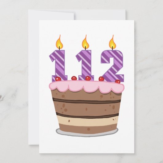 112 Leeftijd op de Birthday Cake Kaart (Voorkant)