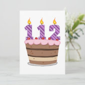 112 Leeftijd op de Birthday Cake Kaart (Staand voorkant)