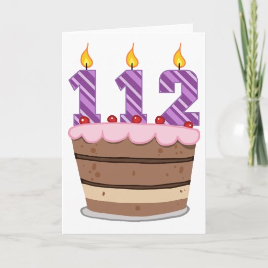 112 Leeftijd op de Birthday Cake Kaart (Voorkant)