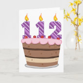 112 Leeftijd op de Birthday Cake Kaart (Gele Bloem)
