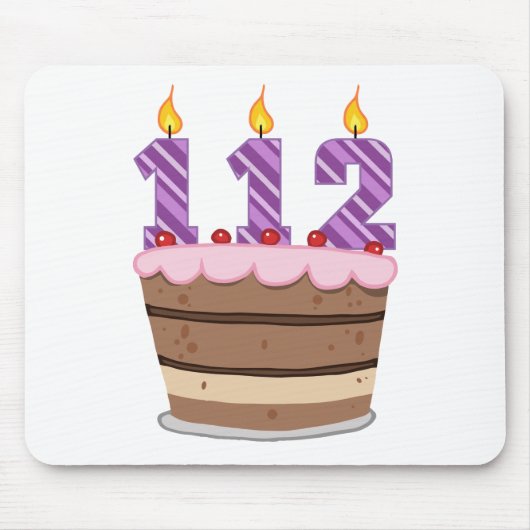 112 Leeftijd op de Birthday Cake Muismat (Voorkant)