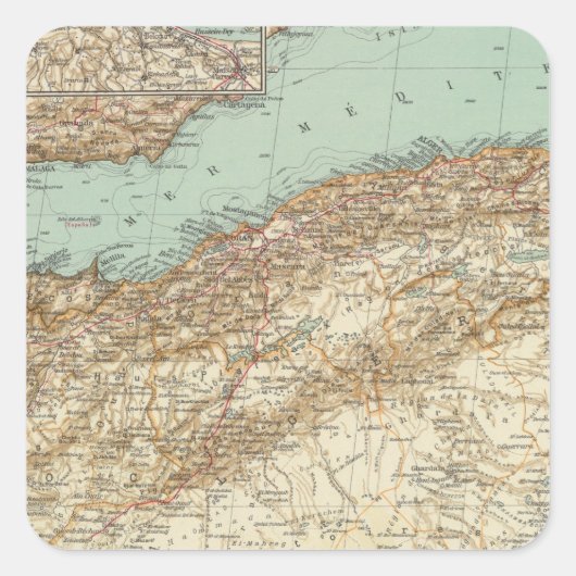 112 Marokko, Algerije, Tunesië Vierkante Sticker (Voorkant)