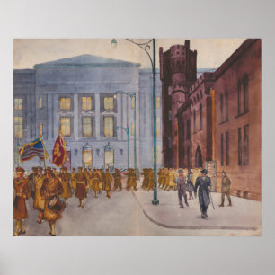 112e Ingenieurs in het Cleveland Armory - 1940 Poster