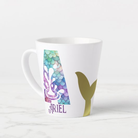 112oz Monogrammed Mermaid Styled Latte Mok (Linkerhoek)