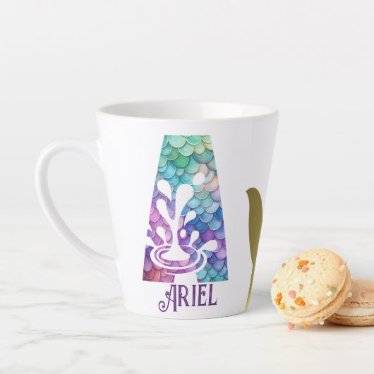112oz Monogrammed Mermaid Styled Latte Mok (In situ)