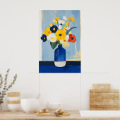 1131 Kracht en kalmte van een bloemenminimalisme - Poster (Keuken)