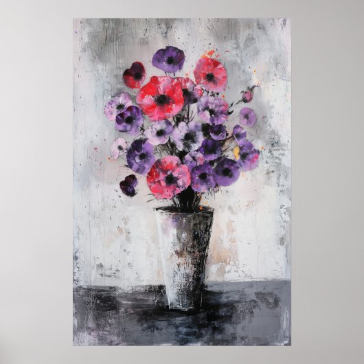 1136 Kracht en kalmte van een bloemenminimalisme - Poster (Voorkant)