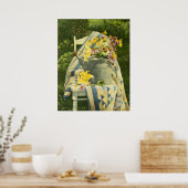 1138 Watering kan op een kanteltje in tuinkunst af Poster (Keuken)