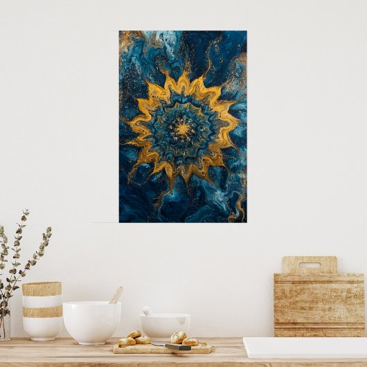 1142 Vuur en water Poster (Keuken)