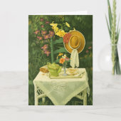 1144 Tea Time in Garden Birthday Card Kaart (Voorkant)
