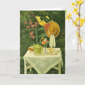 1144 Tea Time in Garden Birthday Card Kaart (Gele Bloem)