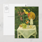 1144 Tea Time in Garden Briefkaart (Voorkant / Achterkant)