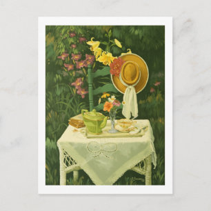 1144 Tea Time in Garden Briefkaart