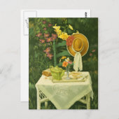 1144 Tea Time in Garden Briefkaart (Voorkant / Achterkant)