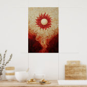 1144 Vuur en water Poster (Keuken)