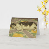 1149 Kat op Quilt Birthday Card Kaart (Gele Bloem)