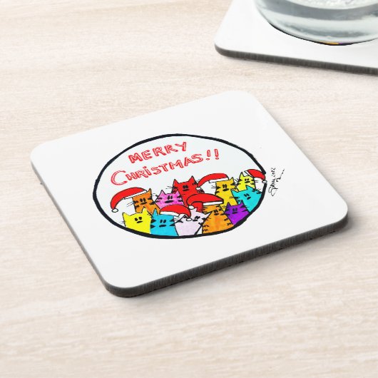 114 - Onderzetters met kerstkatten (Linkerzijde)