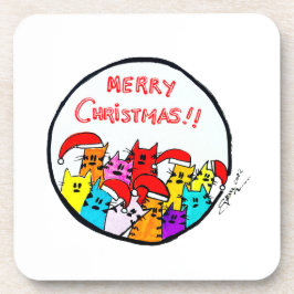 114 - Onderzetters met kerstkatten