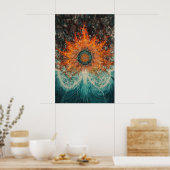 1151 Vuur en water Poster (Keuken)