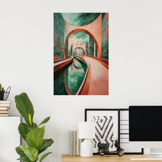 1154 Retro Futurisme Poster (Thuiskantoor)