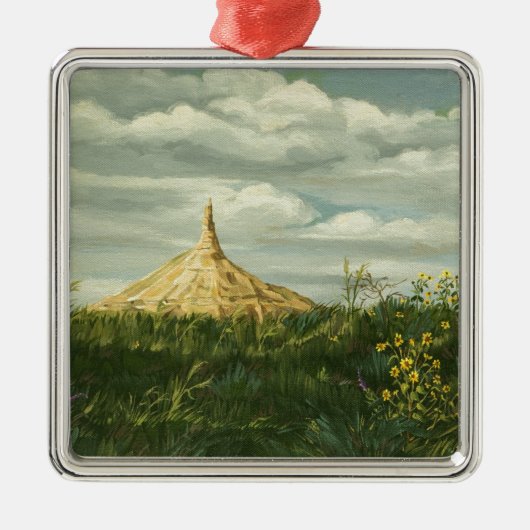 1170 Chimney Rock Landscape Metalen Ornament (Voorkant)