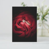 1178 - Rode roos met trouwringen Kaart (Staand voorkant)