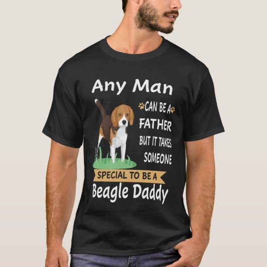117 Elke Man Beagle Daddy T-shirt (Voorkant)