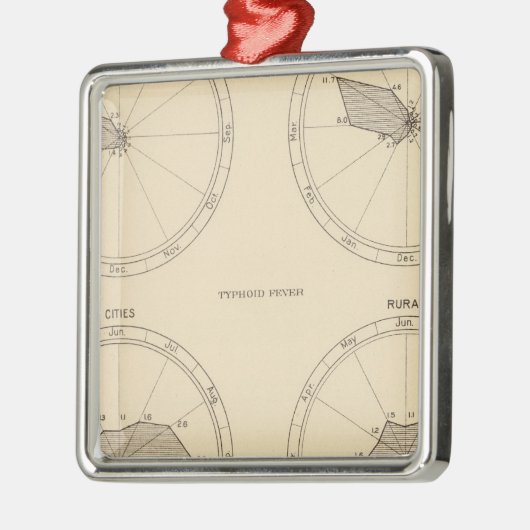 117 Sterfte influenza, tyfus koorts 1900, 1890 Metalen Ornament (Links)