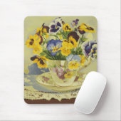1187 Pansies in Teacup Muismat (Met muis)