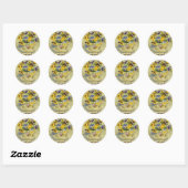 1187 Pansies in Teacup Ronde Sticker (Vel)