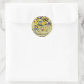 1187 Pansies in Teacup Ronde Sticker (Tas)