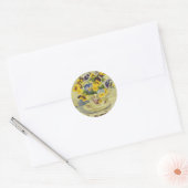 1187 Pansies in Teacup Ronde Sticker (Envelop)